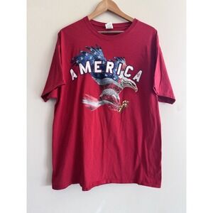 Vintage American America Patriotic Tee Eagle Flag Red Patriot Freedom Xl Unisex